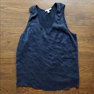 Lunya Navy Silk Pajamas Set - Tank and Shorts - S